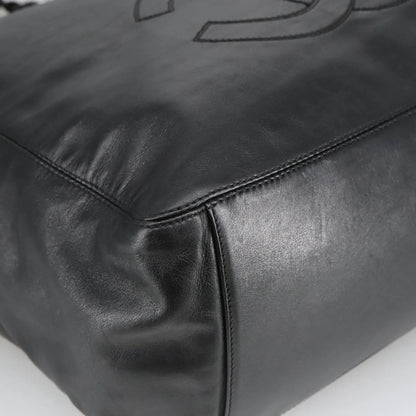 Chanel Vintage CC Resin Chain Tote Leather, Black, Leather, Tote Bag