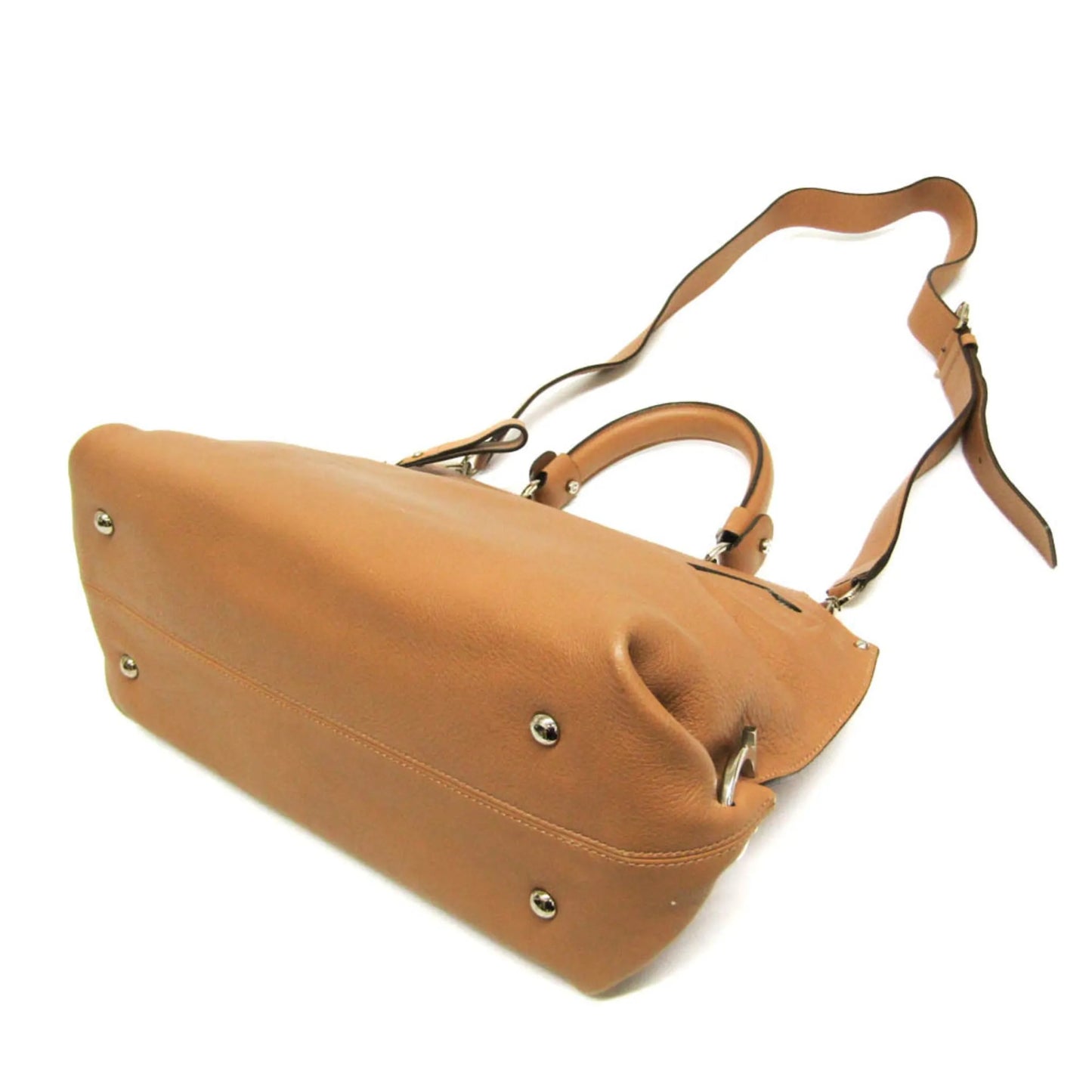 Salvatore Ferragamo Gancini Leather, Brown, Leather, Shoulder Bag
