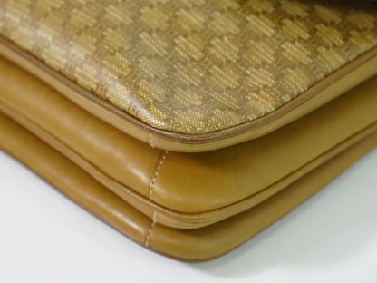 Celine Vintage Macadam Canvas and Leather, Beige, Canvas, Shoulder Bag