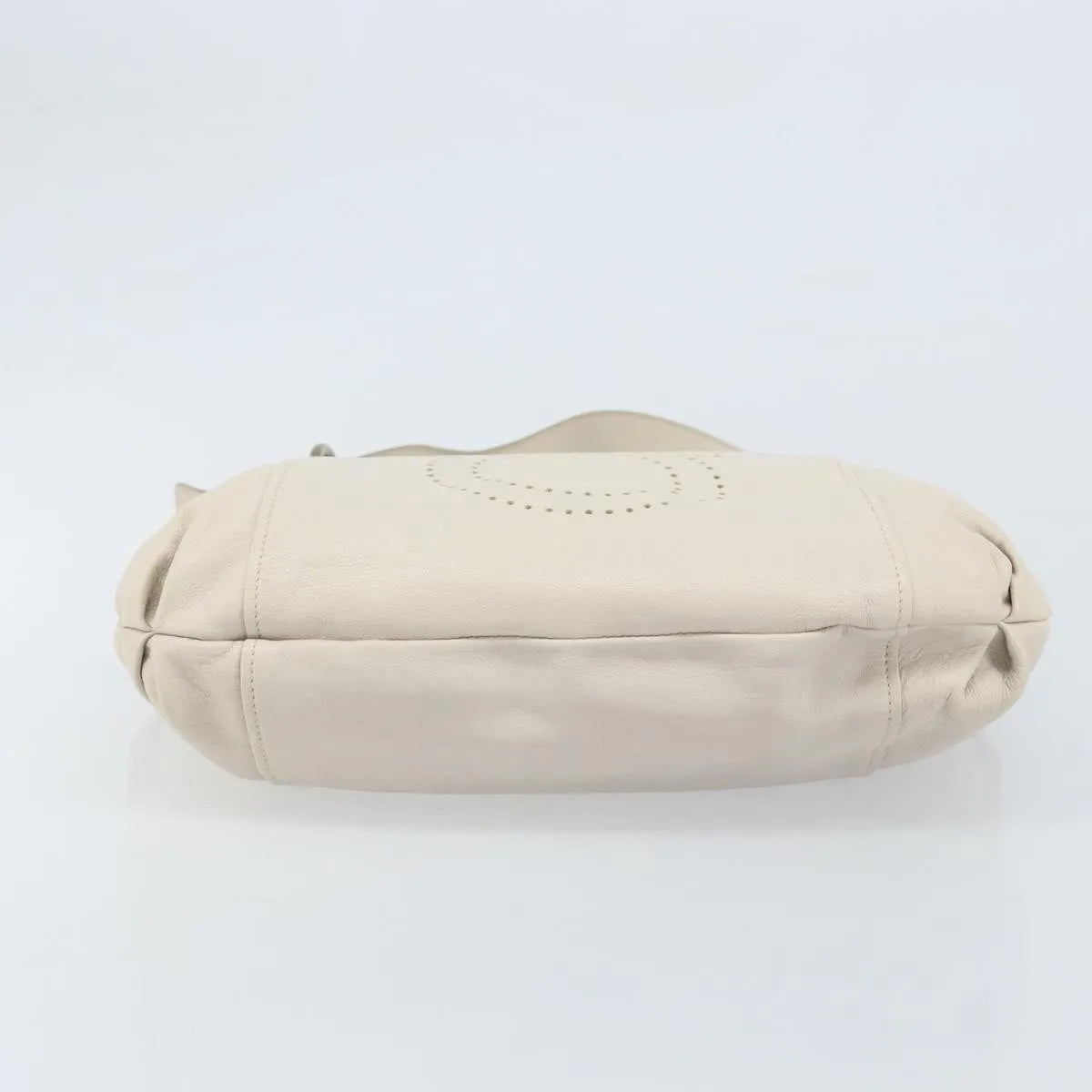 Salvatore Ferragamo Vintage Gancini Hobo Leather, White, Leather, Shoulder Bag