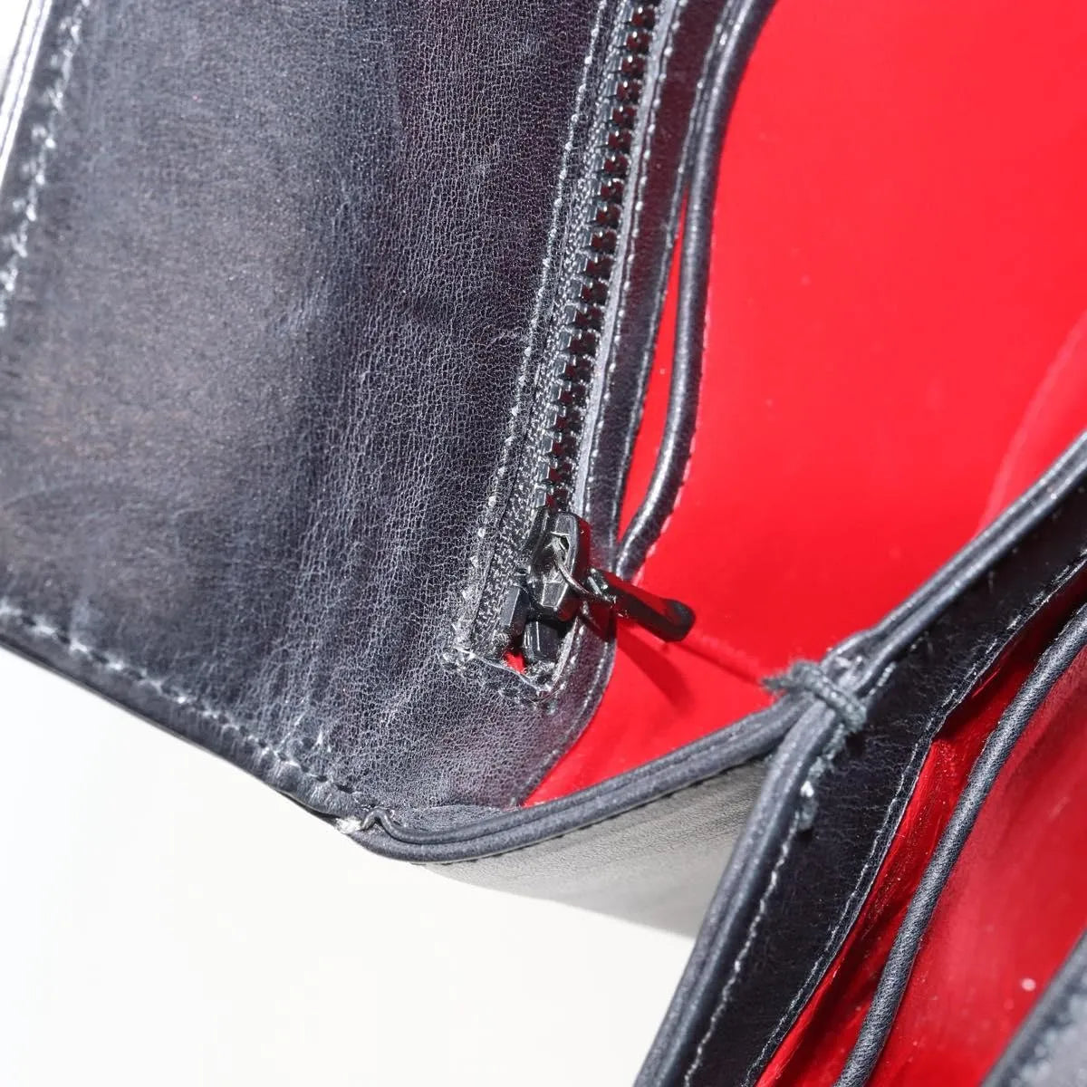 Gucci Vintage Convertible Box Leather, Black, Leather, Handbag