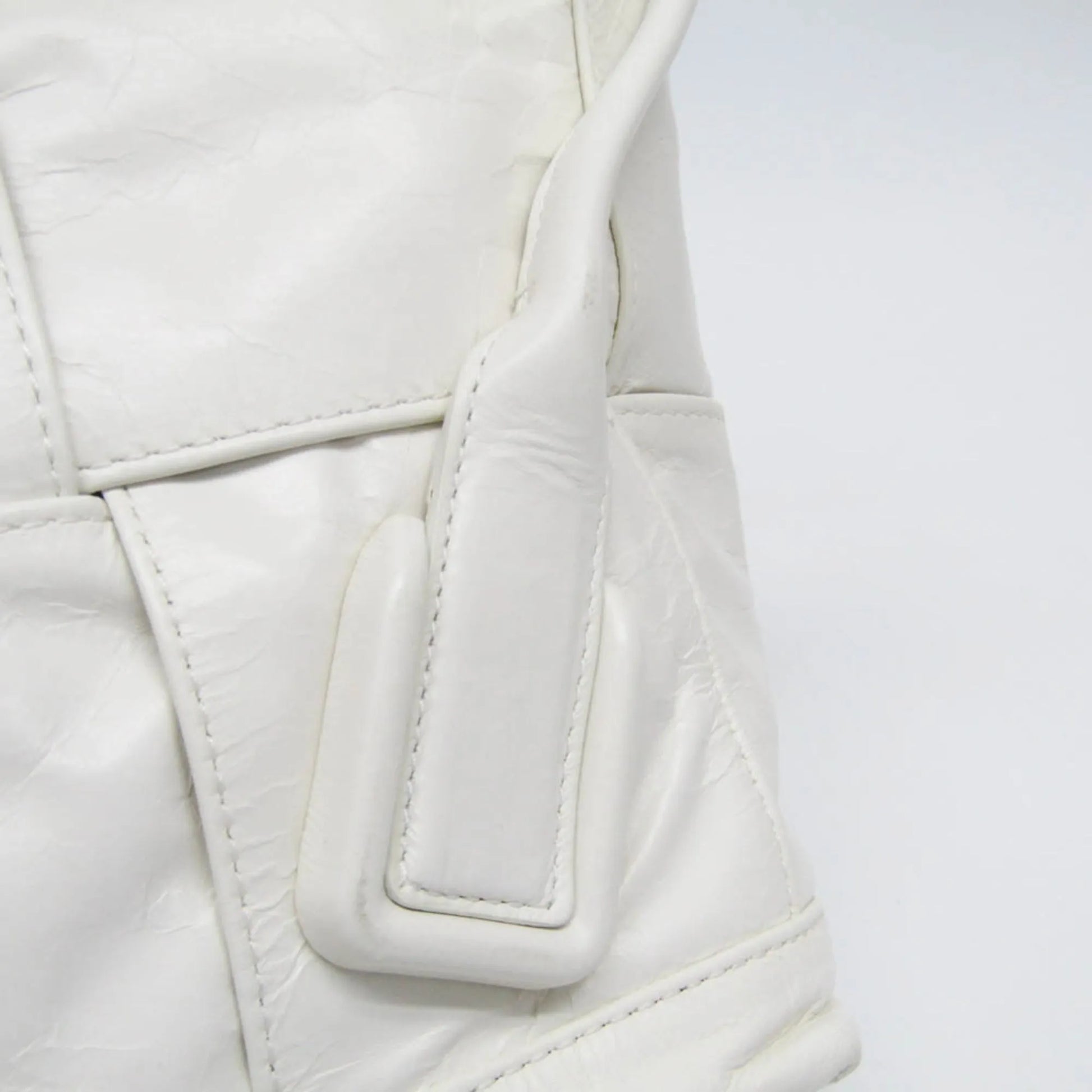 Bottega Veneta Arco Maxi Intrecciato Leather, White, Leather, Handbag