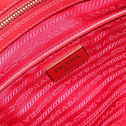 Prada Double Zip Lux Tote Saffiano Leather, Red, Leather, Handbag