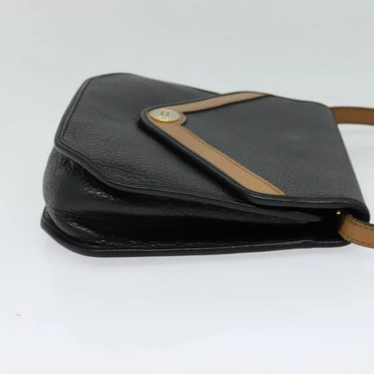 Christian Dior Vintage CD Flap Leather, Black, Leather, Shoulder Bag