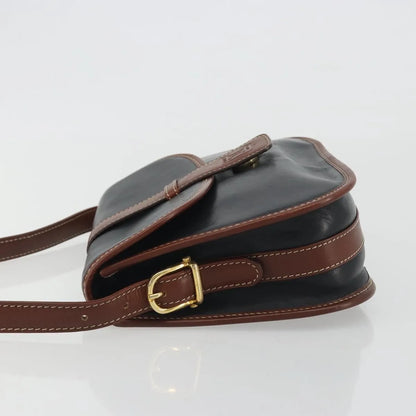 Celine Vintage Flap Leather, Black, Leather, Shoulder Bag