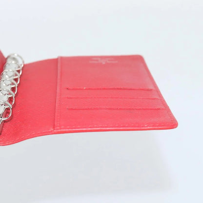Louis Vuitton Agenda Cover Damier, Red, Leather, Clutch