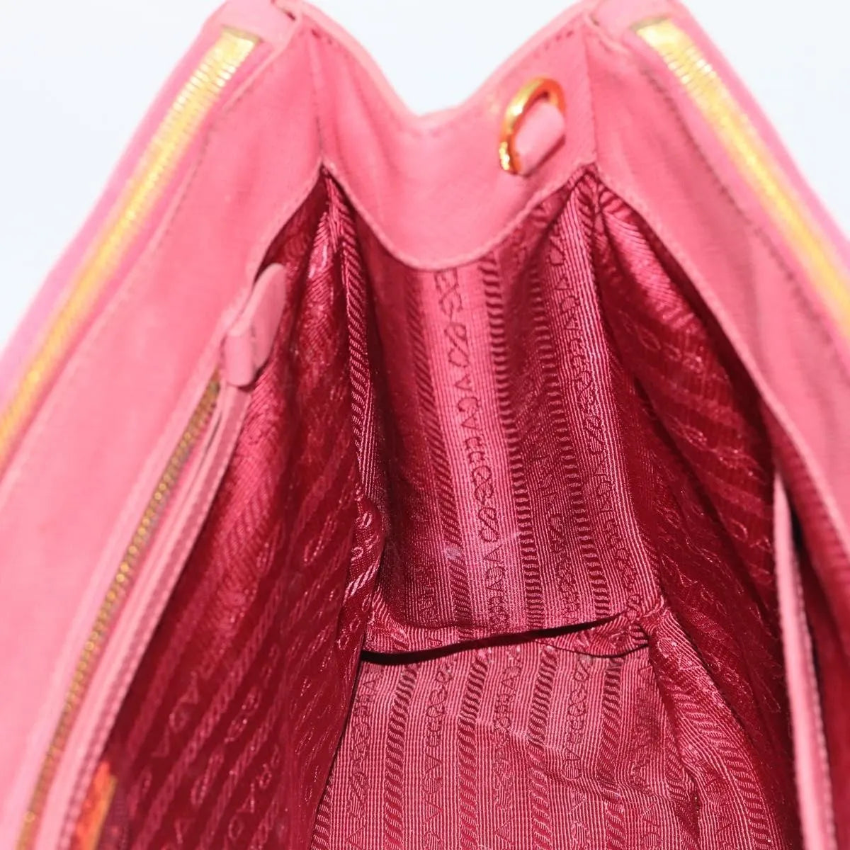 Prada Galleria Double Zip Tote Saffiano Leather, Pink, Leather, Handbag