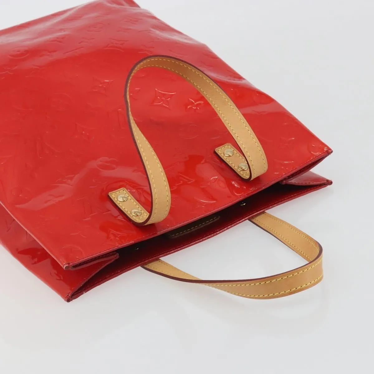 Louis Vuitton Reade Monogram Vernis, Red, Patent Leather, Handbag
