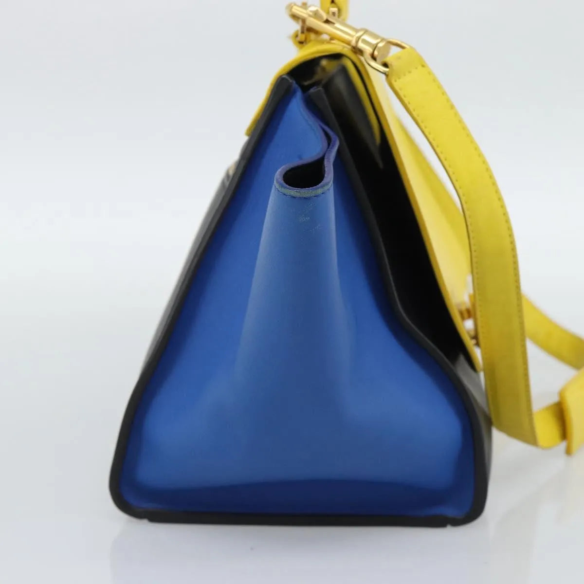 Celine Tricolor Trapeze Leather, Multicolour, Leather, Handbag