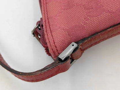 Gucci D-Ring Shoulder Bag (Outlet) GG Canvas, Pink, Canvas, Shoulder Bag