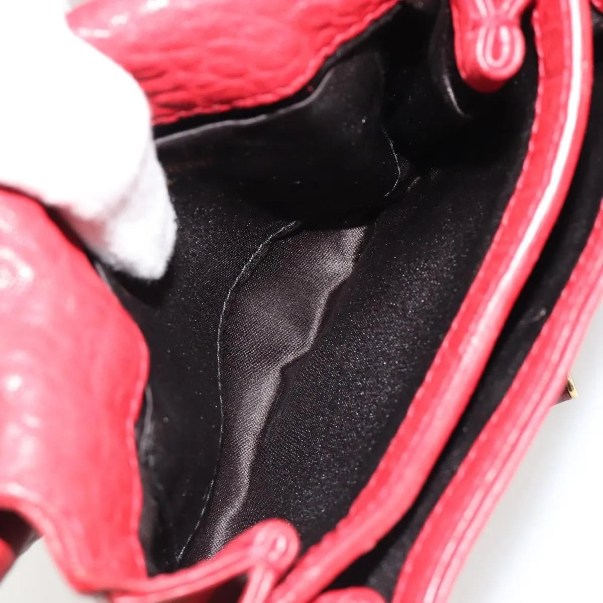 Saint Laurent Chain Leather, Red, Leather, Shoulder Bag