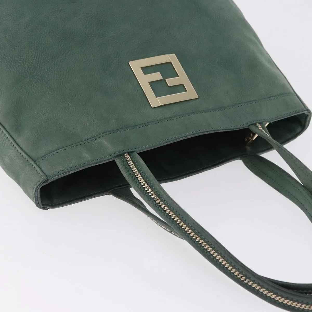Fendi Vintage Tote leather, Green, Leather, Shoulder Bag