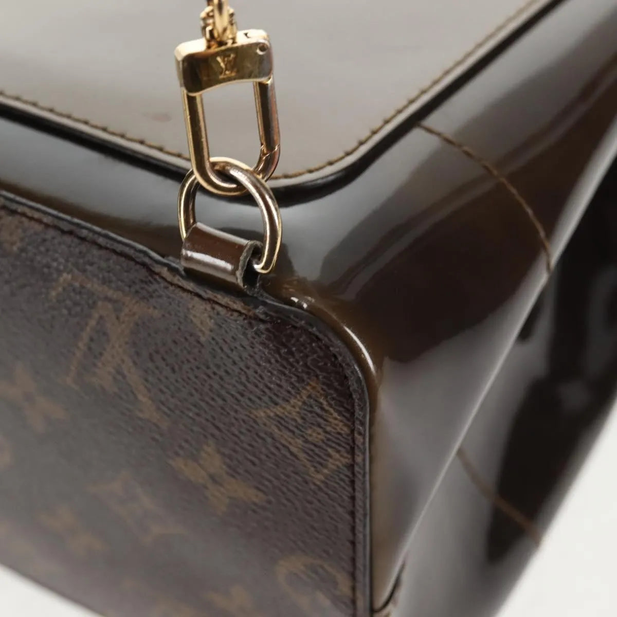 Louis Vuitton Hot Springs Vernis with Monogram Canvas, Brown, Canvas, Backpack