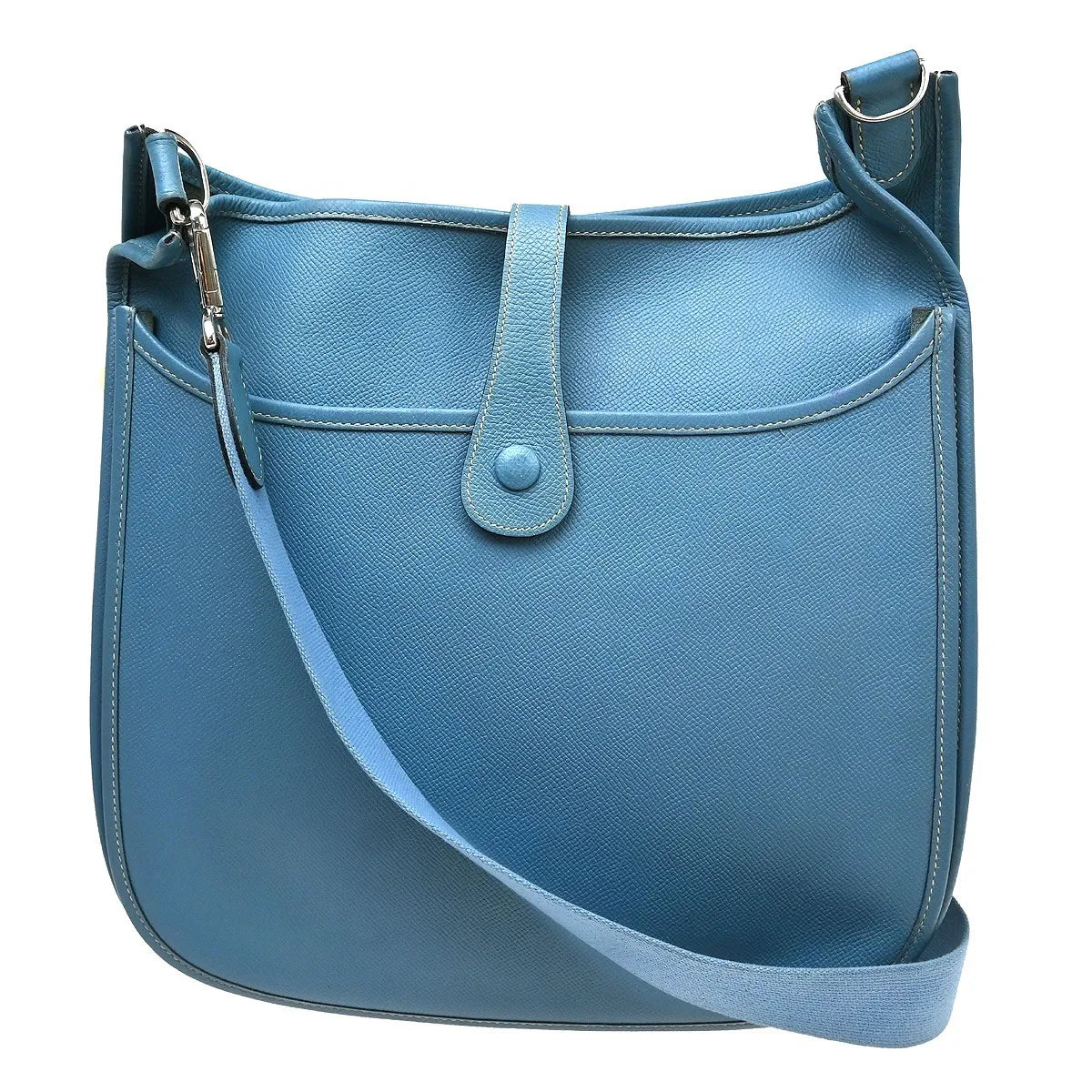 Hermes Evelyne Bag Gen II Clemence, Blue, Leather, Shoulder Bag