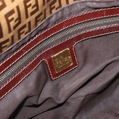 Fendi Mamma baguette Cuir verni, Brown, PVC, Shoulder Bag