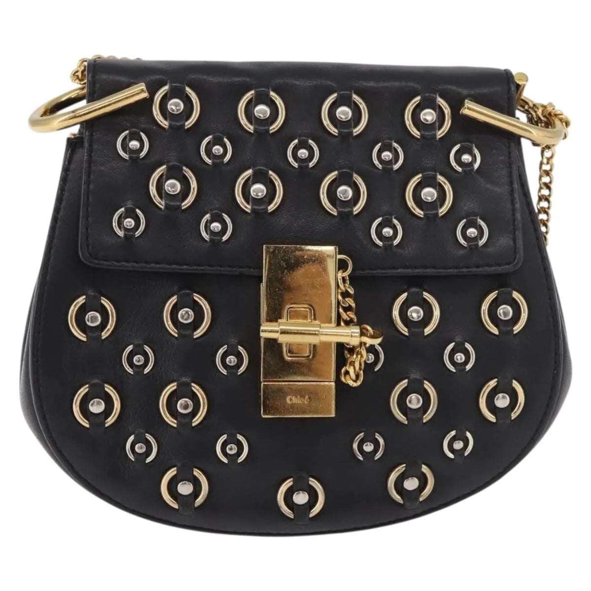 Chloe Drew Leather, Black, Leather, Shoulder Bag