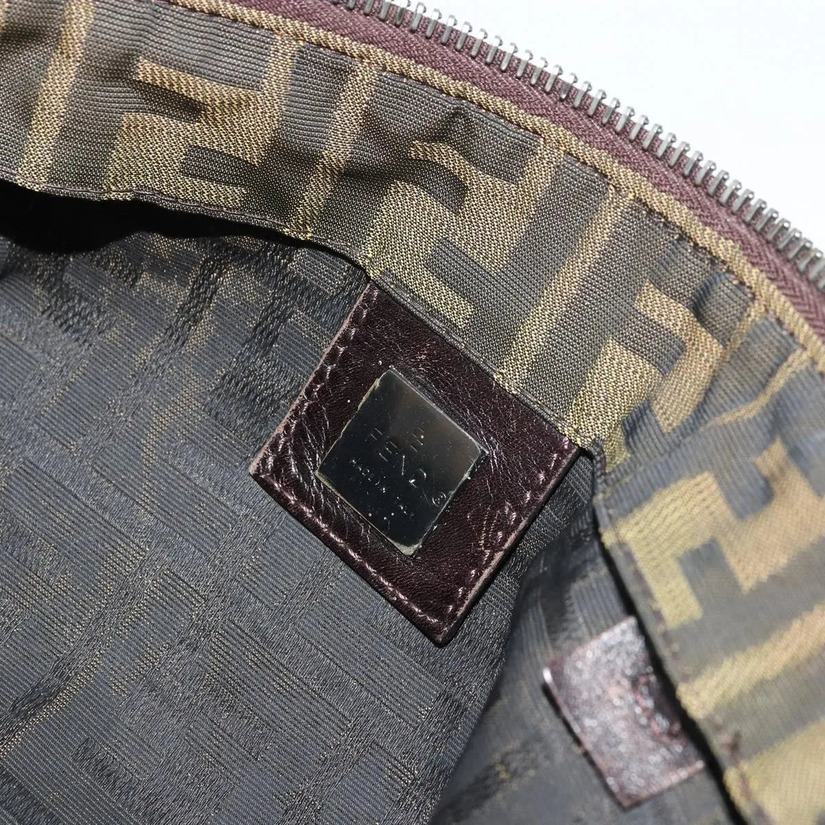 Fendi Zucca Tote Canvas, Black, Canvas, Handbag