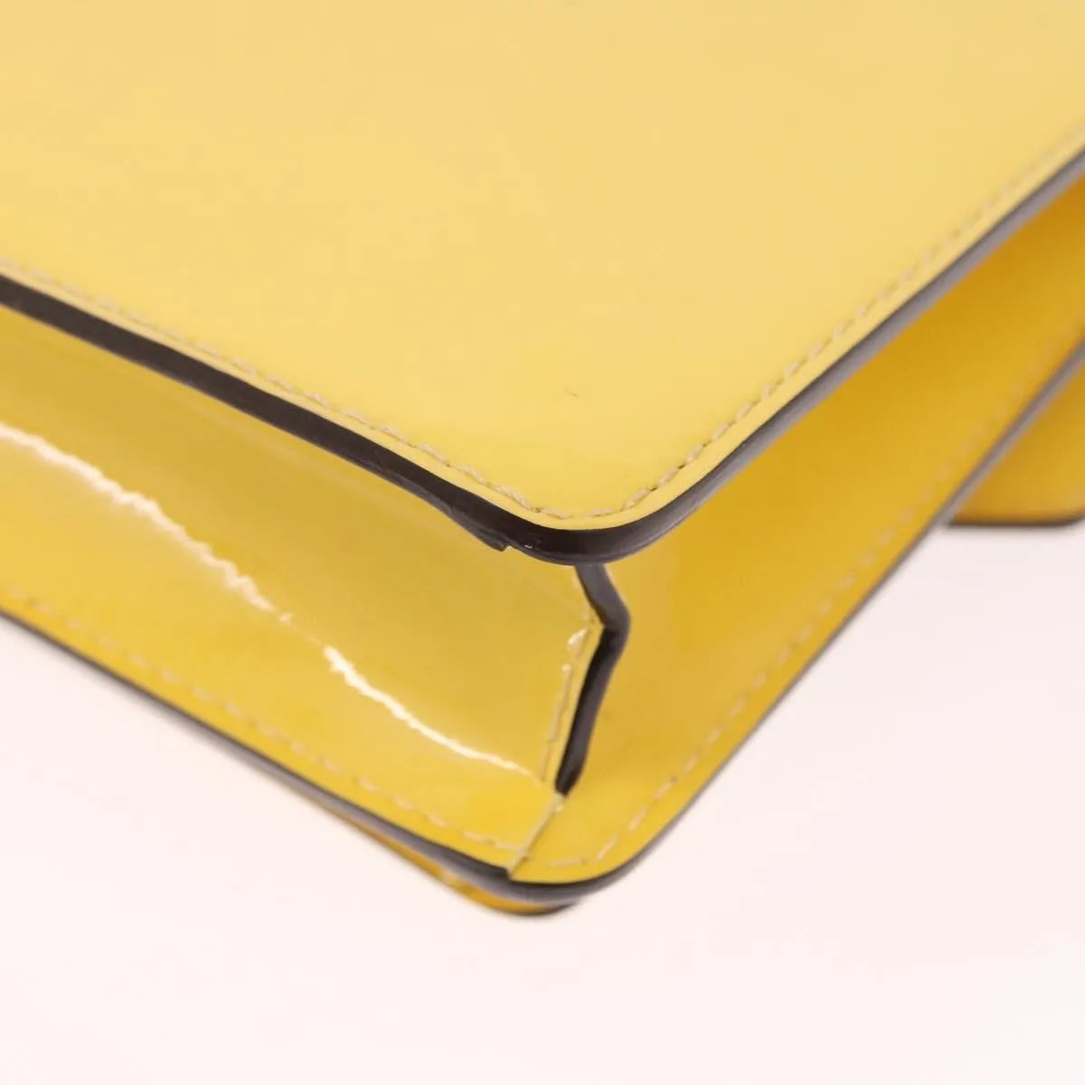 Louis Vuitton Monceau Vernis, Yellow, Patent Leather, Handbag