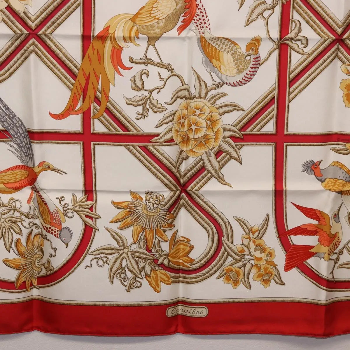 Hermes Carré 90 Silk multicolor, Red, Silk, Scarf
