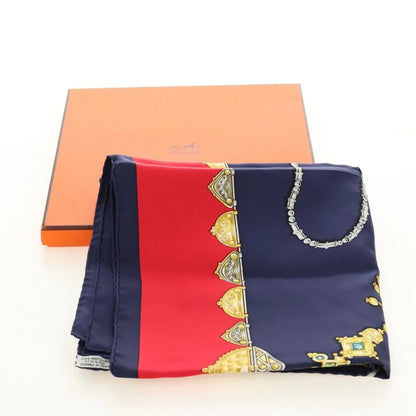 Hermes Carré 90 Silk multicolor, Navy, Silk, Scarf