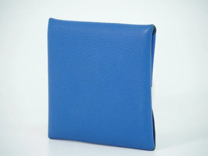Hermes Bastia Coin Purse Leather, Blue, Leather, Wallet