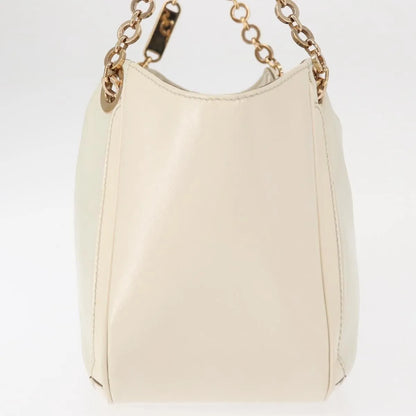 Salvatore Ferragamo Betulla Chain Tote Leather, White, Leather, Handbag