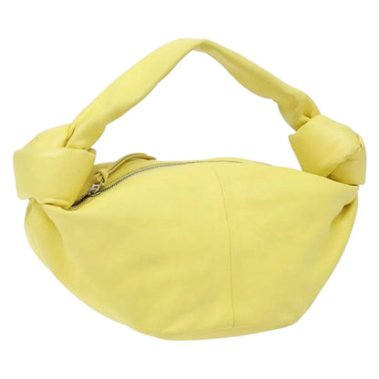 Bottega Veneta Double Knot Hobo Leather, Yellow, Leather, Handbag