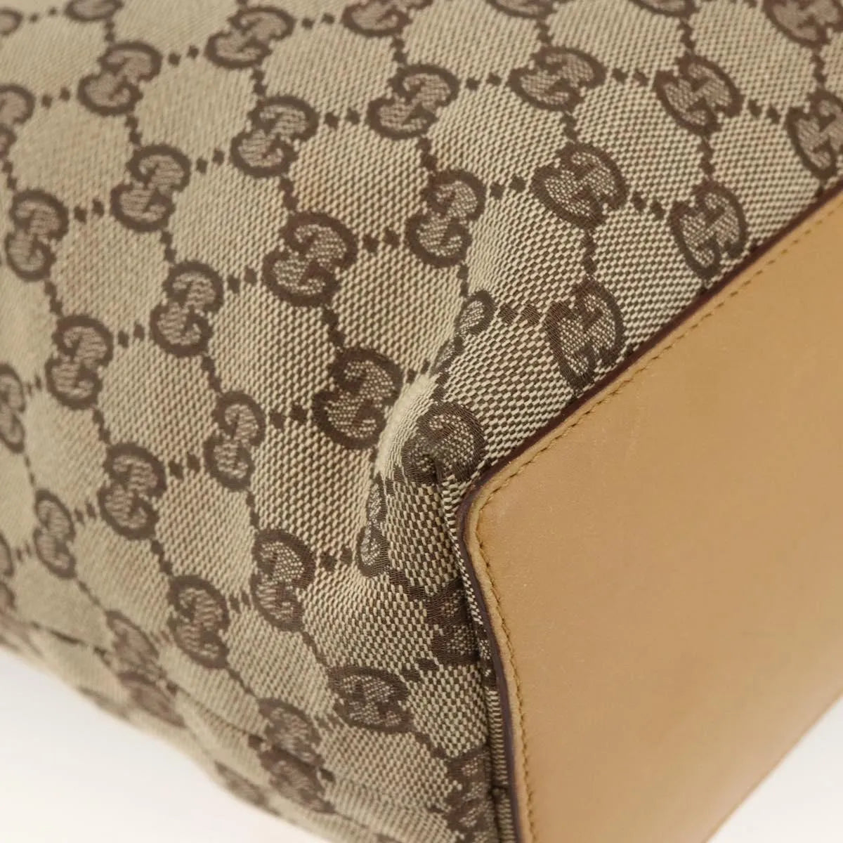 Gucci Vintage Bucket Shopping Tote GG Canvas, Beige, Canvas, Tote Bag