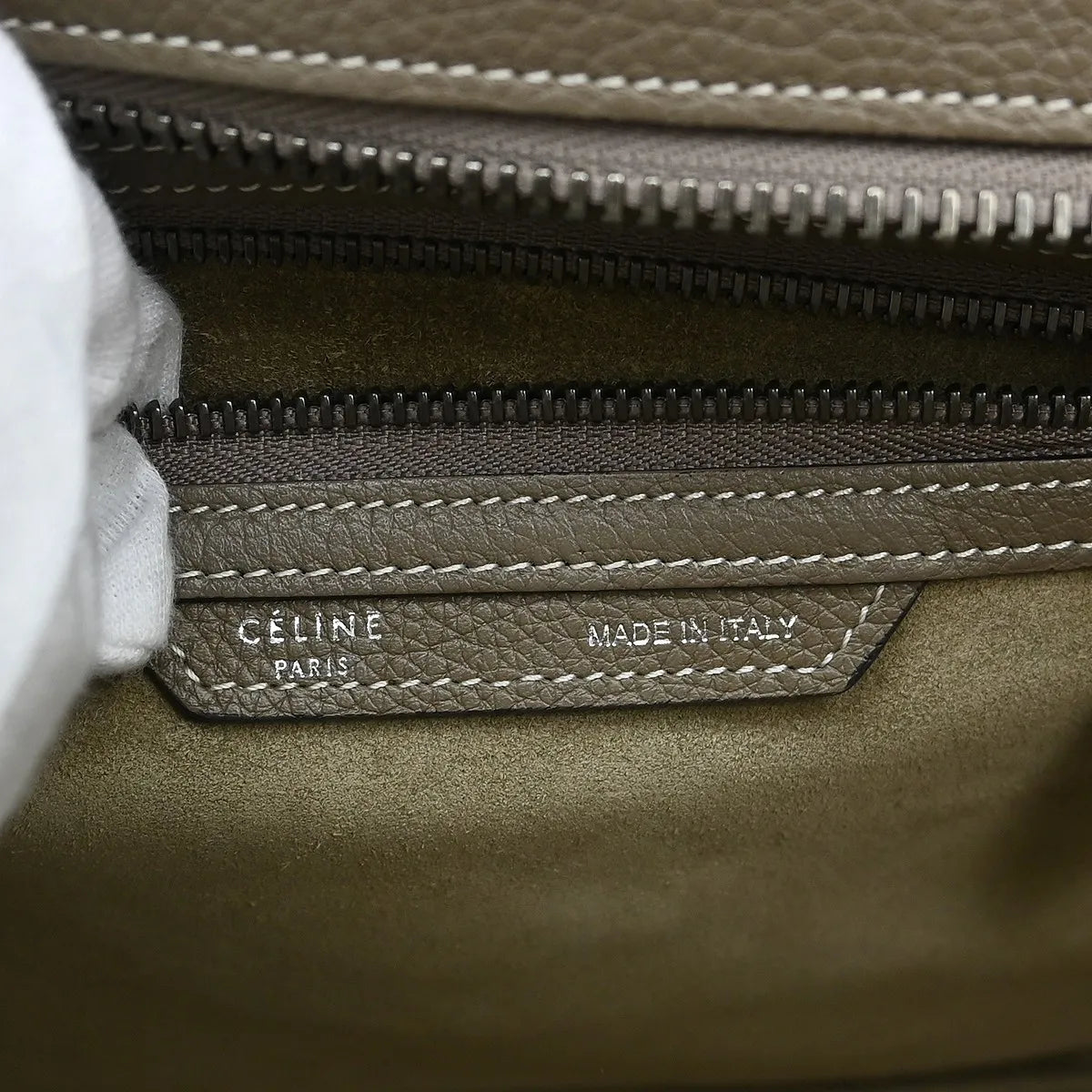 Celine Luggage Grainy Leather, Gray, Leather, Tote Bag