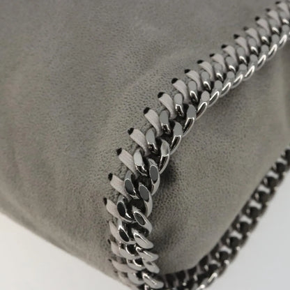 Stella McCartney Falabella Fold Over Faux Leather, Gray, Polyester, Shoulder Bag