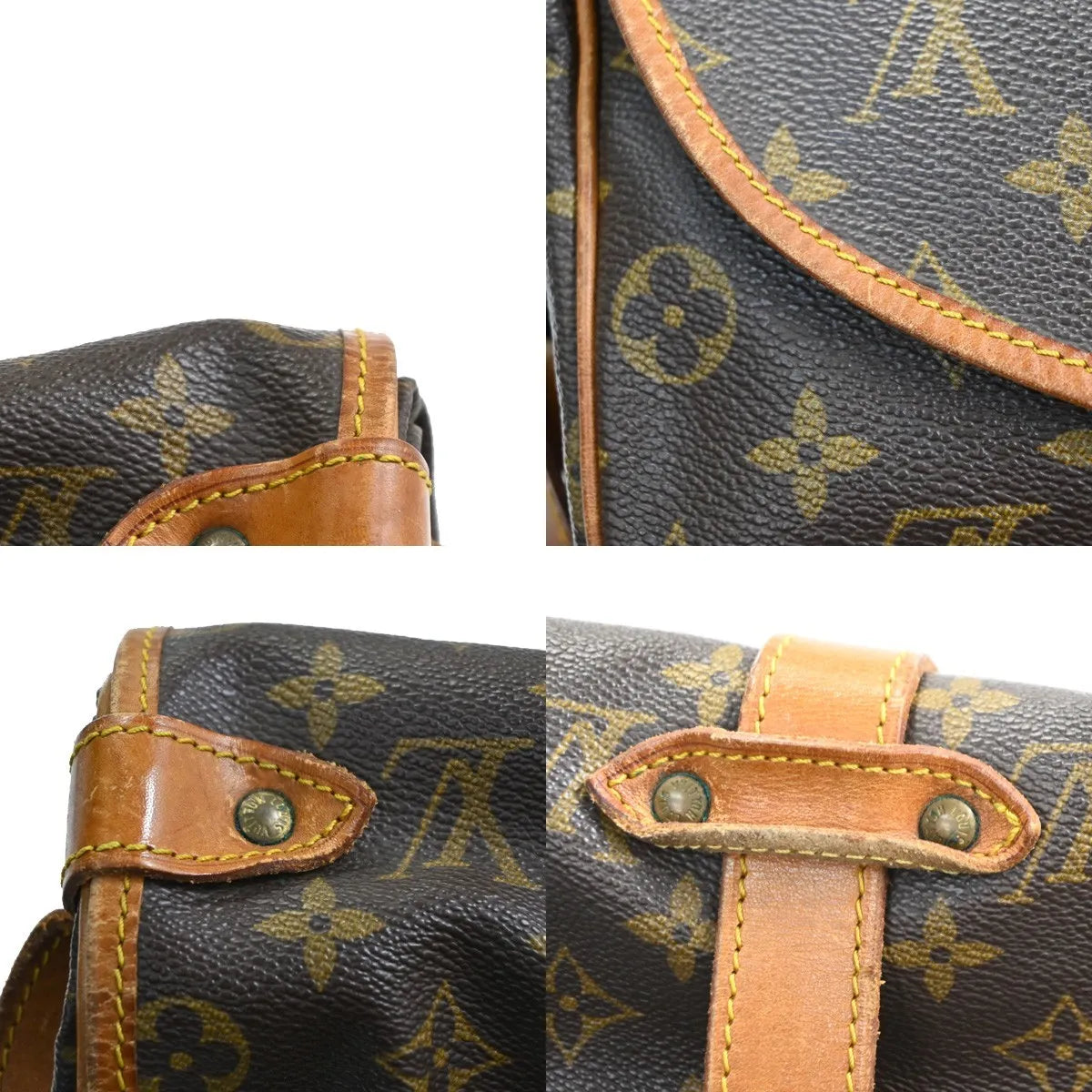 Louis Vuitton Saumur Monogram Canvas, Brown, Leather, Shoulder Bag