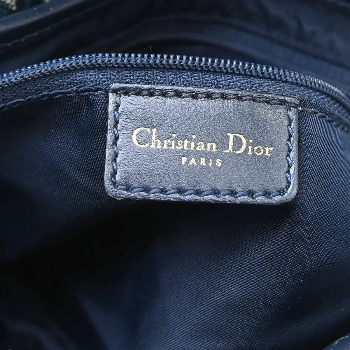 Christian Dior Vintage Trotter Canvas, Navy, Canvas, Handbag
