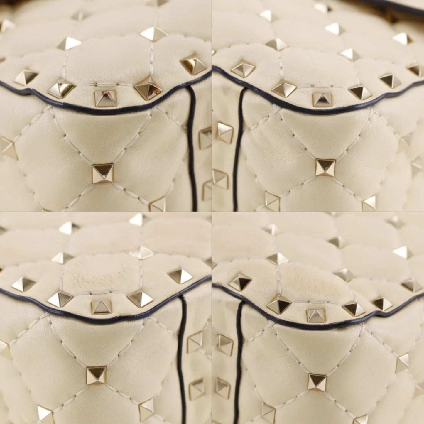 Valentino Garavani Free Rockstud Spike Flap Quilted Leather, White, Leather, Handbag