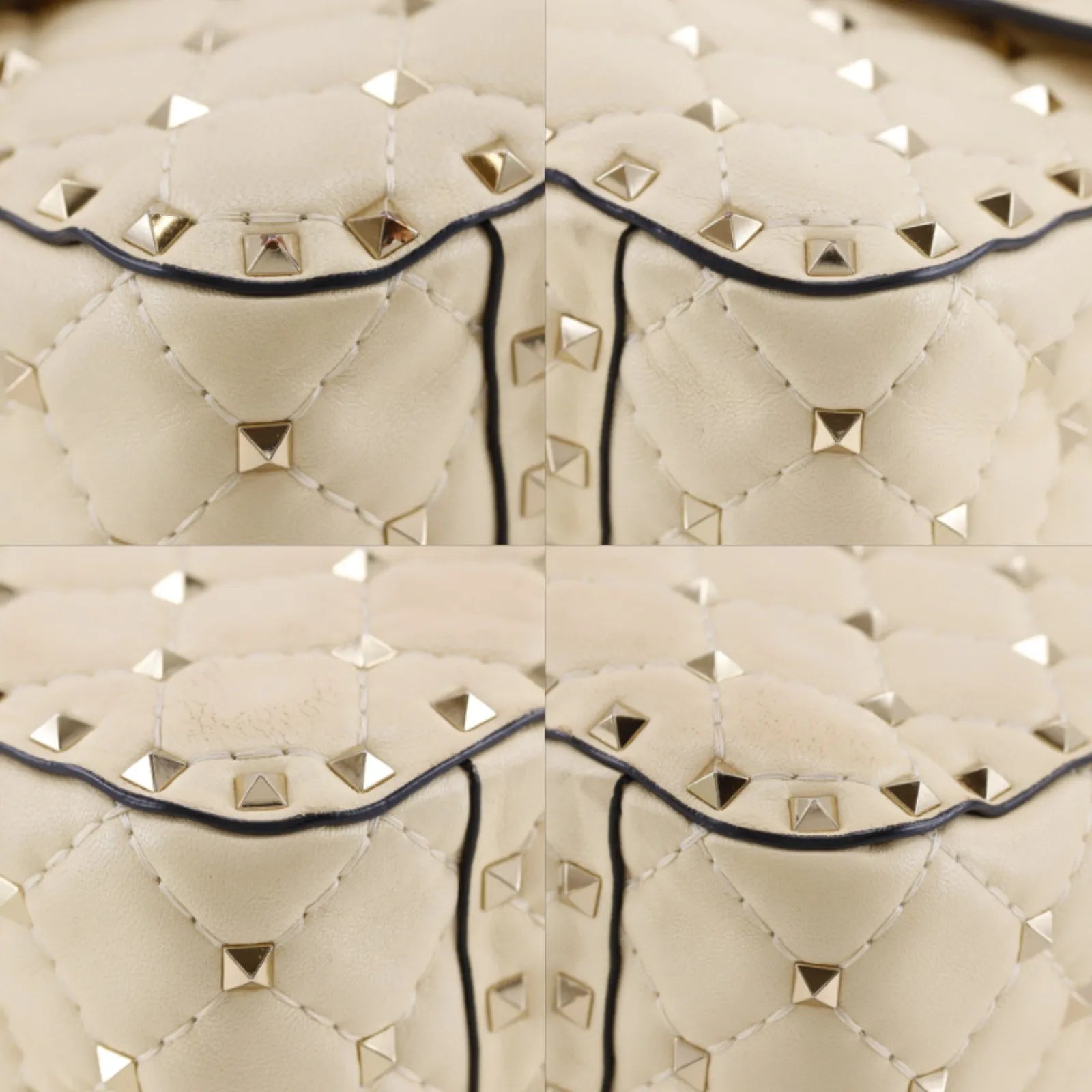 Valentino Garavani Free Rockstud Spike Flap Quilted Leather, White, Leather, Handbag