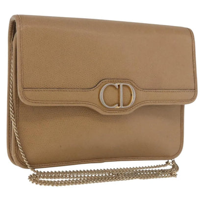 Christian Dior Vintage CD Chain Flap Leather, Camel, Leather, Shoulder Bag