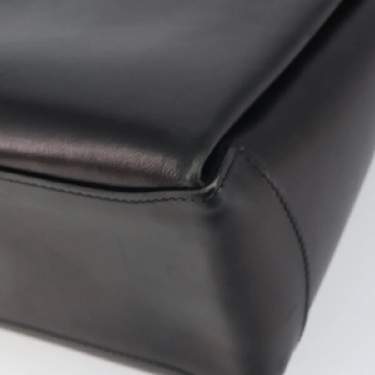 Gucci Vintage Convertible Box Leather, Black, Leather, Handbag