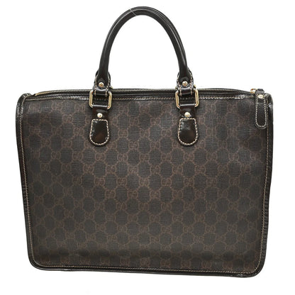Gucci Plus Zip Tote GG Coated Canvas, Brown, Canvas, Handbag
