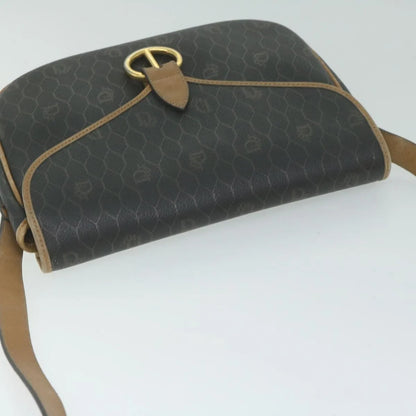 Christian Dior Vintage Honeycomb Flap Canvas and Leather, Black, Canvas, Shoulder Bag