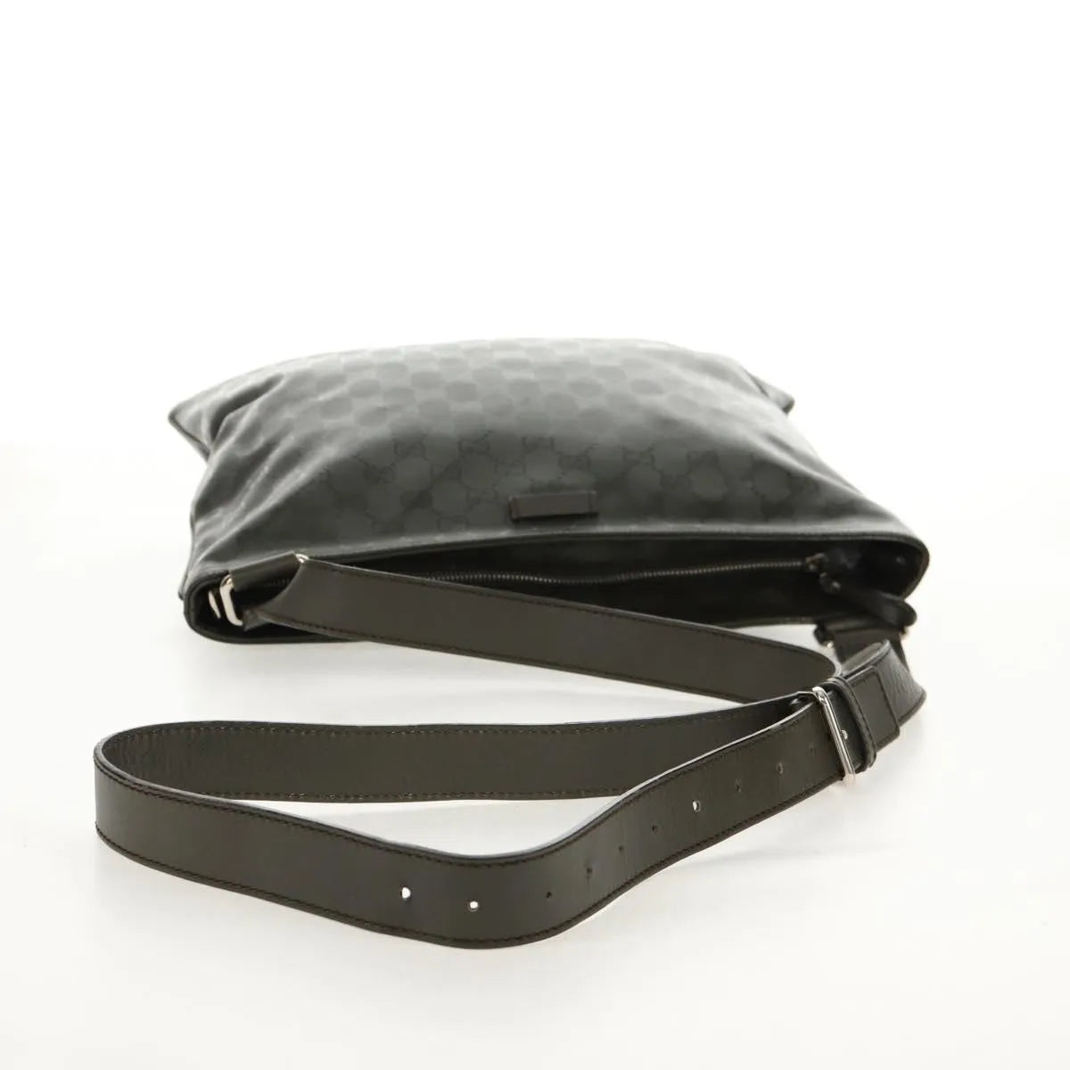 Gucci Zip Top Messenger GG Imprime, Khaki, Canvas, Shoulder Bag
