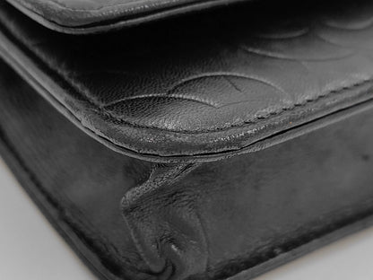 Chanel Sweet Camellia Wallet on Chain Quilted Lambskin, Black, Leather, Shoulder Bag