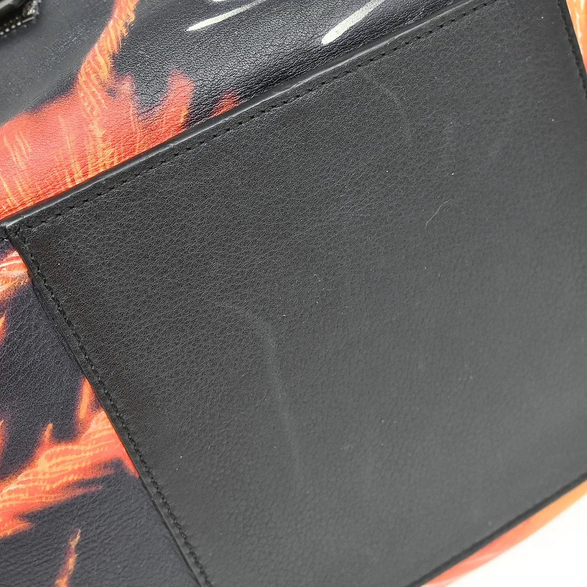 Loewe Hammock Printed Leather, Black, Leather, Handbag