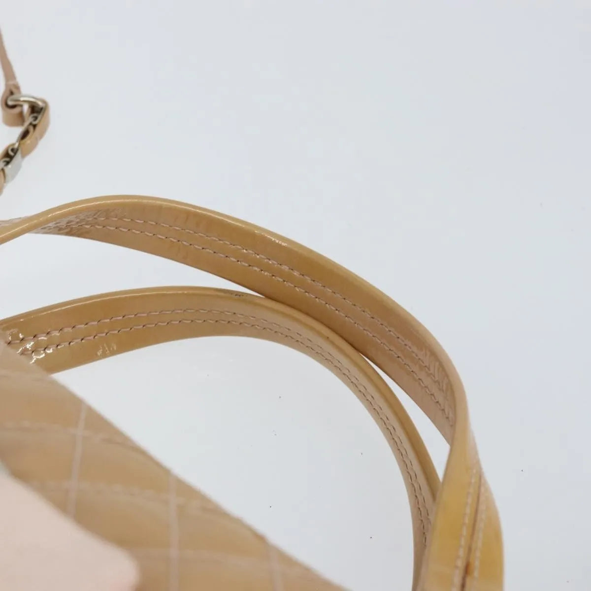 Salvatore Ferragamo Vala Patent leather, Beige, Patent Leather, Handbag