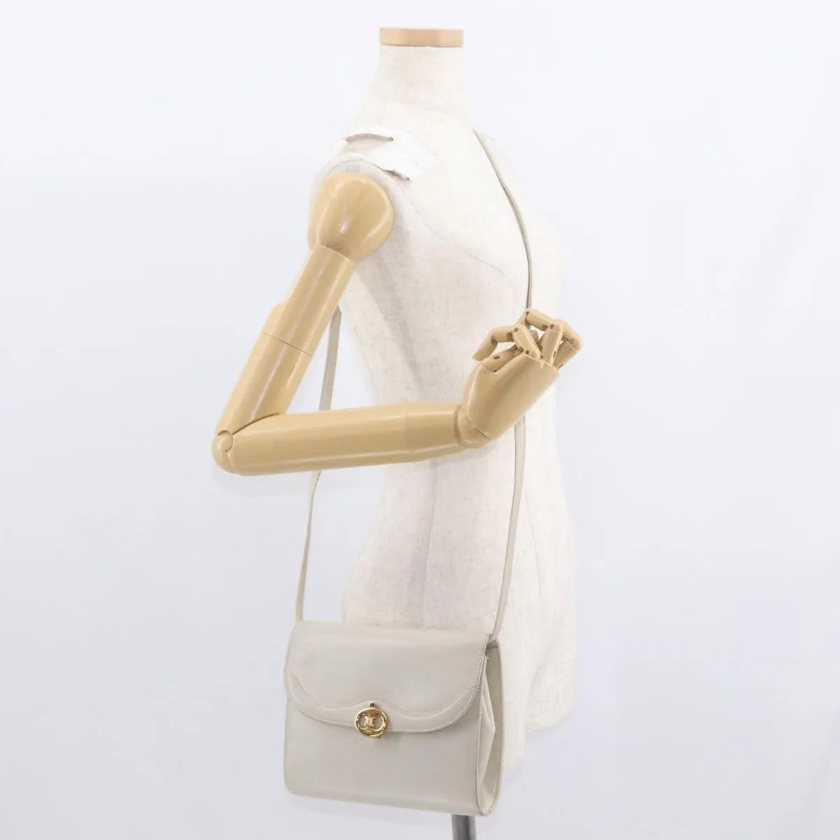 Celine Vintage Leather, Ecru, Leather, Shoulder Bag