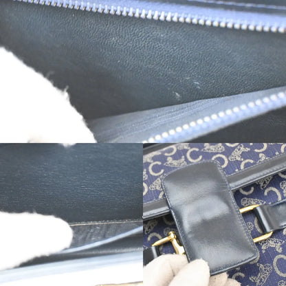 Celine Horse Carriage Canvas and Leather, Navy, Canvas, Shoulder Bag