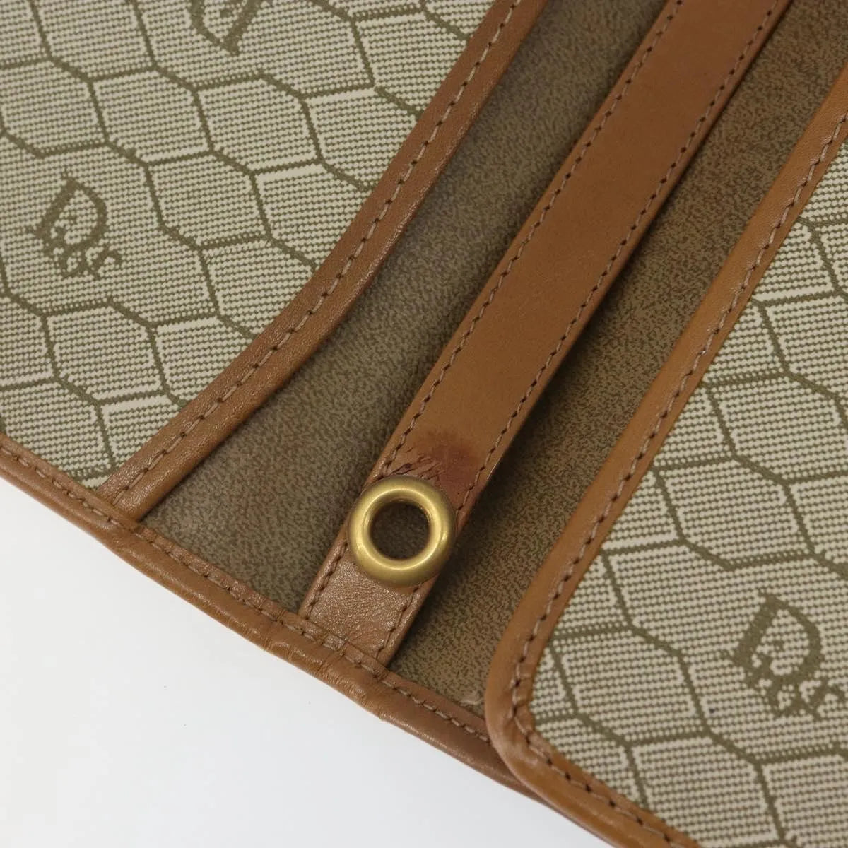 Christian Dior Vintage honeycomb clutch Canvas, Beige, Canvas, Clutch