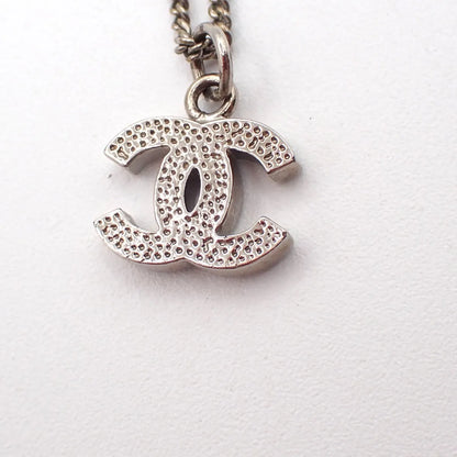 Chanel Vintage CC Logo Chain Charm Pendant silver plated, Silver, Silver Plated, Necklace