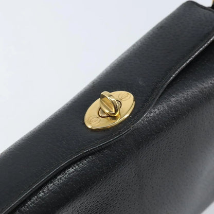 Gucci Vintage Convertible Bamboo Box Leather, Black, Leather, Handbag
