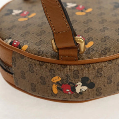 Gucci Disney Mickey Mouse Round Backpack (Outlet) Printed Mini GG Coated Canvas, Beige, Canvas, Backpack