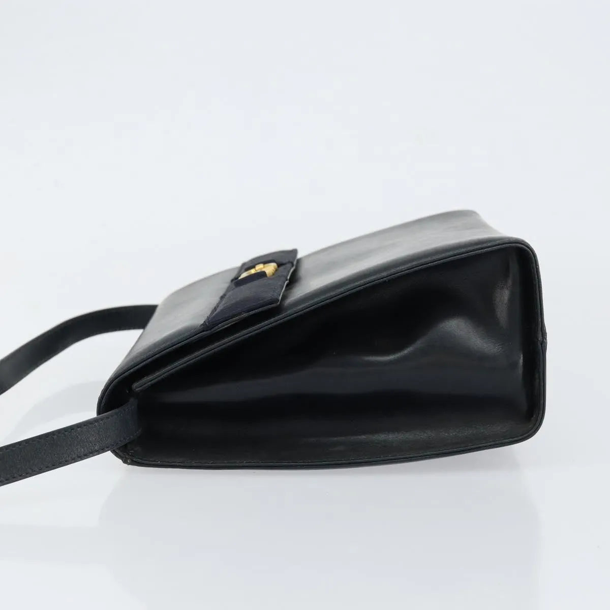 Salvatore Ferragamo Gancini Leather, Black, Leather, Shoulder Bag