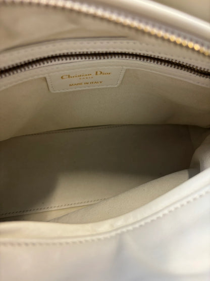 Christian Dior Lady Dior Studded Studded Cannage, White, Calfskin, Crossbody Bag